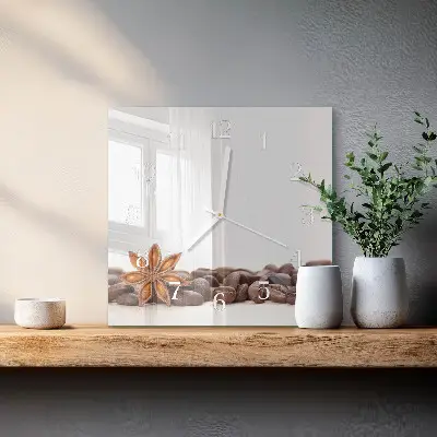 Wanduhr mit motiv quadratisch Kaffeebohnen