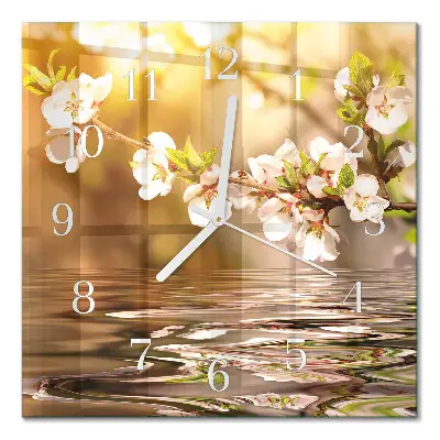 Moderne wanduhr quadratisch Blumen