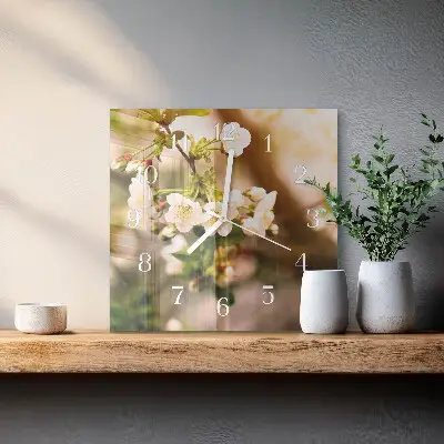 Glasuhr quadratisch Natur