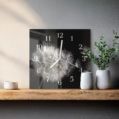 Moderne wanduhr quadratisch Löwenzahn