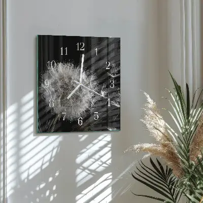 Moderne wanduhr quadratisch Löwenzahn
