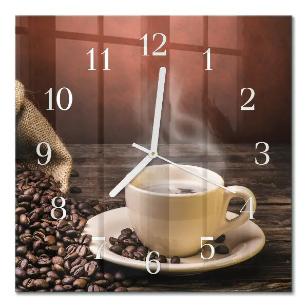Quadratische wanduhr modern Kaffee