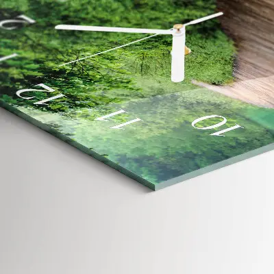 Wanduhr mit motiv quadratisch Holzsteg