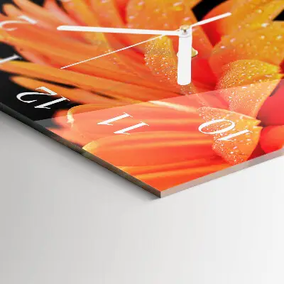 Moderne wanduhr quadratisch Gerbera