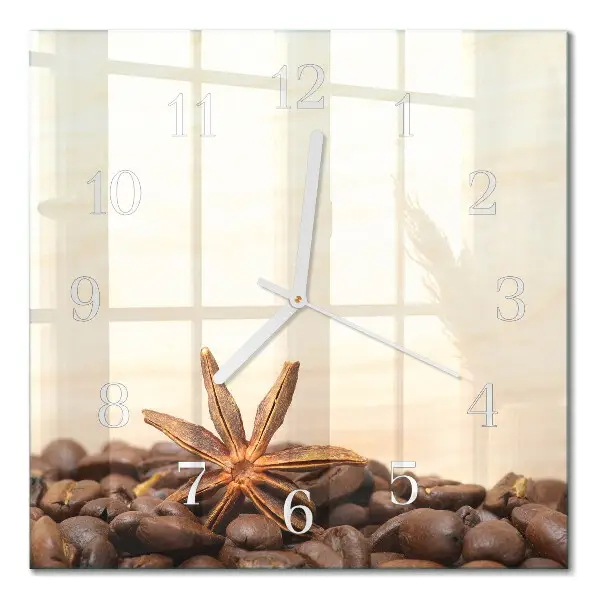 Wanduhr mit motiv quadratisch Kaffeebohnen