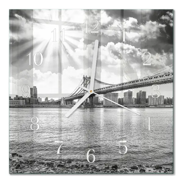 Quadratische wanduhr Brücke