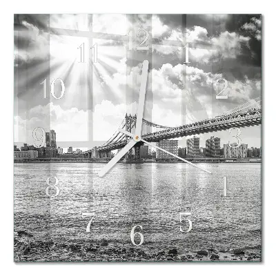 Quadratische wanduhr Brücke