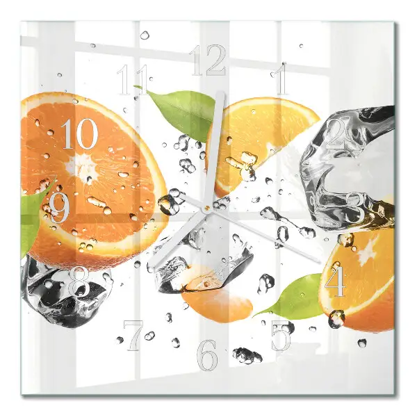 Moderne wanduhr quadratisch Orangen