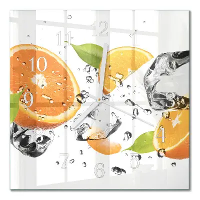 Moderne wanduhr quadratisch Orangen