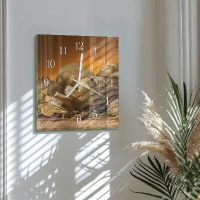 Quadratische wanduhr modern Brot