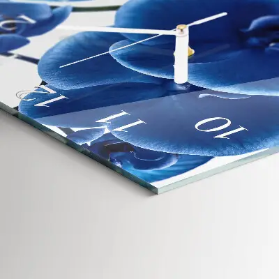 Quadratische wanduhr Orchidee