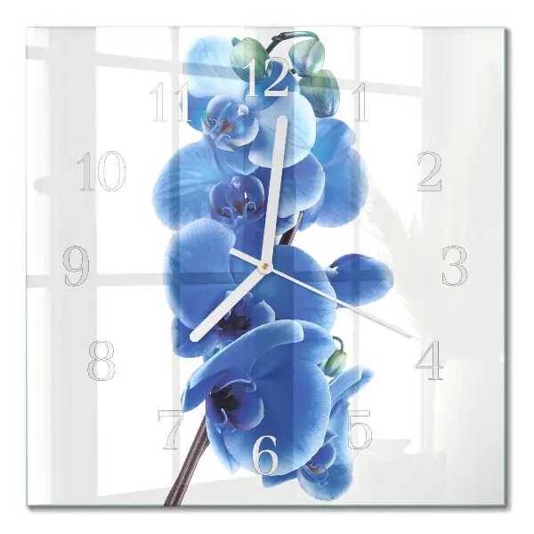 Quadratische wanduhr modern Orchidee