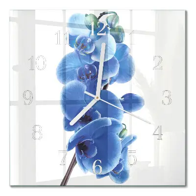 Quadratische wanduhr modern Orchidee