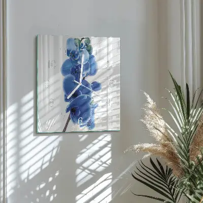 Quadratische wanduhr modern Orchidee