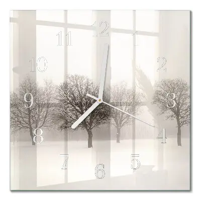 Quadratische wanduhr Winter