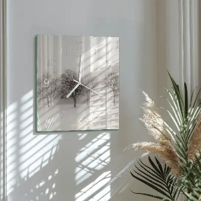 Quadratische wanduhr Winter