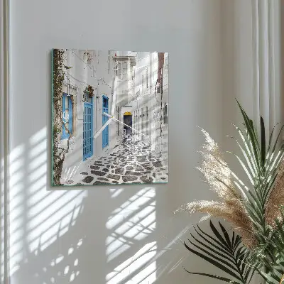 Wanduhr mit motiv quadratisch Santorini