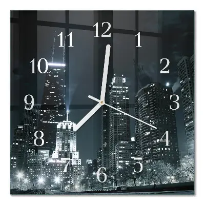 Quadratische wanduhr Stadt