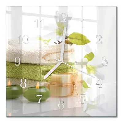 Glasuhr quadratisch Spa-Seife