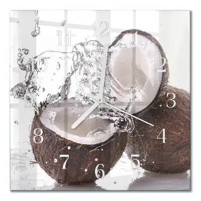 Quadratische wanduhr modern Kokosnüsse