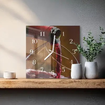 Wanduhr mit motiv quadratisch Wein
