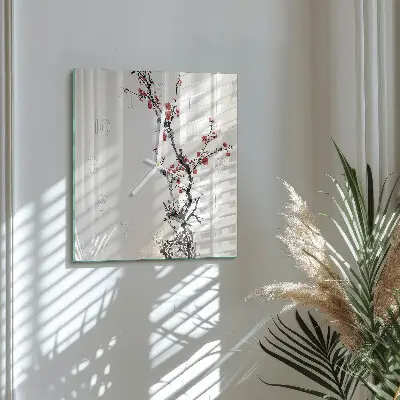 Quadratische wanduhr Blumen