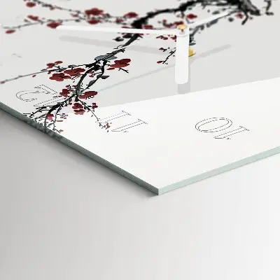 Quadratische wanduhr Blumen