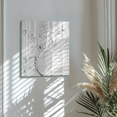 Glasuhr quadratisch Blumen