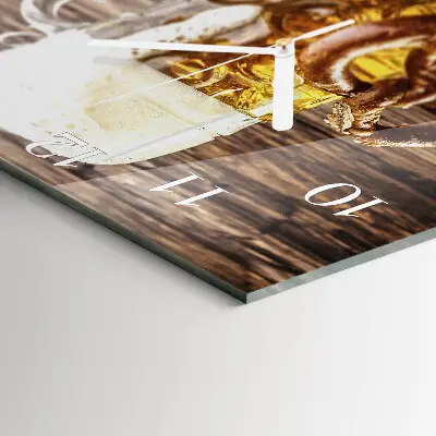 Wanduhr mit motiv quadratisch Brezel mit Bier