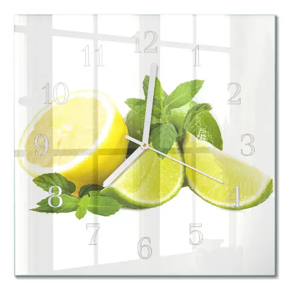 Moderne wanduhr quadratisch Limettenminze