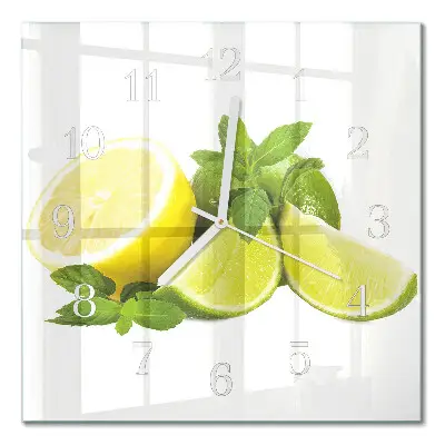 Moderne wanduhr quadratisch Limettenminze