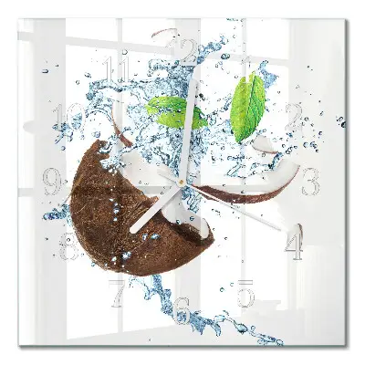 Wanduhr mit motiv quadratisch Kokosnuss