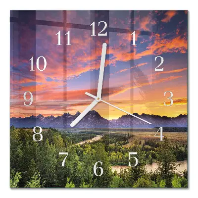 Quadratische wanduhr Landschaft