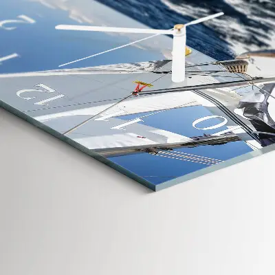 Quadratische wanduhr Yacht