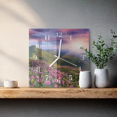 Quadratische wanduhr modern Landschaft