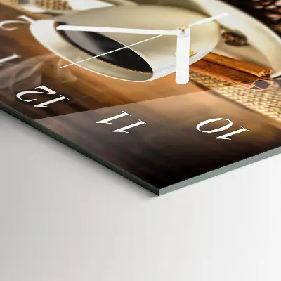 Quadratische wanduhr modern Kaffee