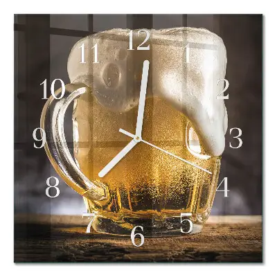 Glasuhr quadratisch Bier