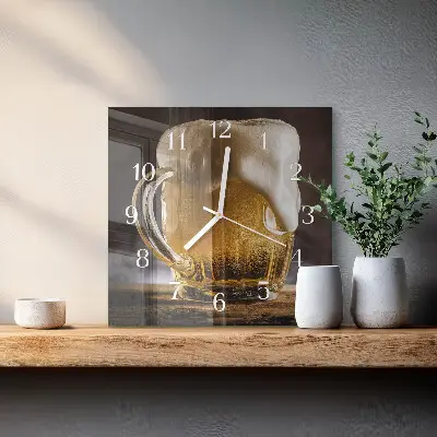 Glasuhr quadratisch Bier