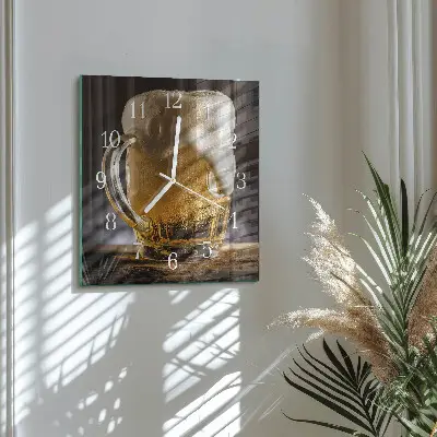 Glasuhr quadratisch Bier