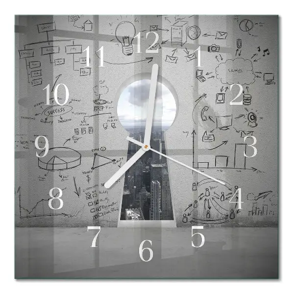 Moderne wanduhr quadratisch Schlüsselloch