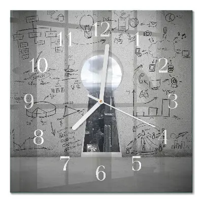 Moderne wanduhr quadratisch Schlüsselloch