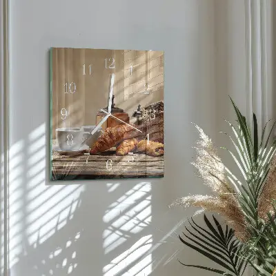 Wanduhr mit motiv quadratisch Croissants