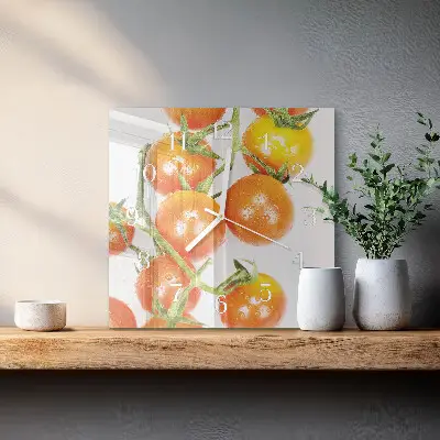 Moderne wanduhr quadratisch Tomaten