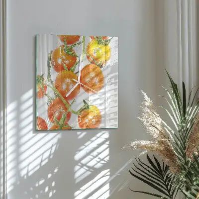 Moderne wanduhr quadratisch Tomaten