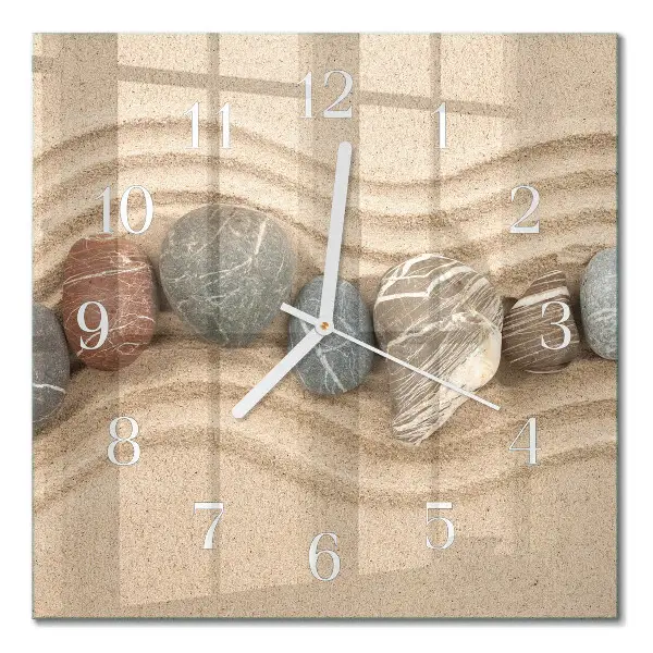 Quadratische wanduhr Steine ​​und Sand