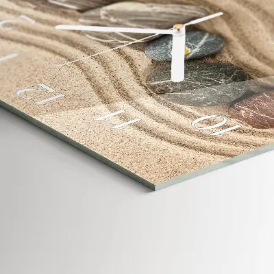 Quadratische wanduhr Steine ​​und Sand
