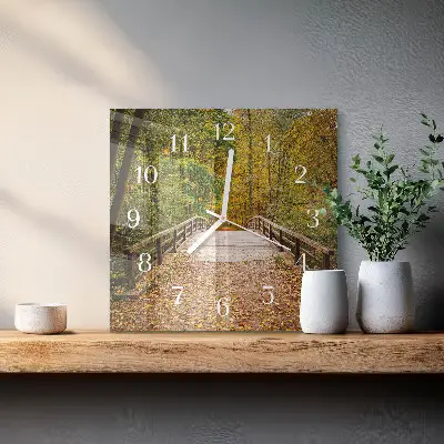 Glasuhr quadratisch Waldbrücke