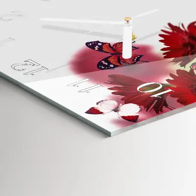 Moderne wanduhr quadratisch Gerbera