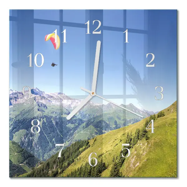 Quadratische wanduhr Gebirge