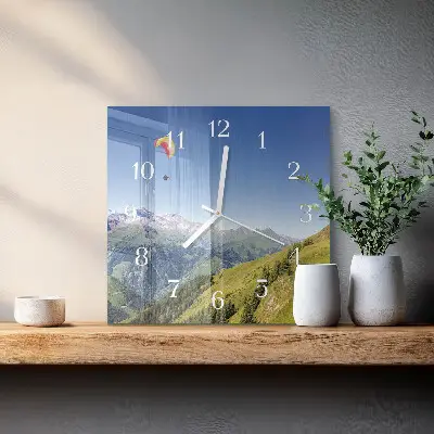 Quadratische wanduhr Gebirge